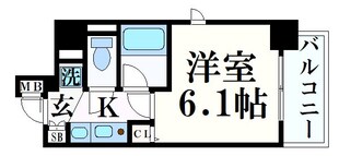 エステムコート神戸県庁前の物件間取画像